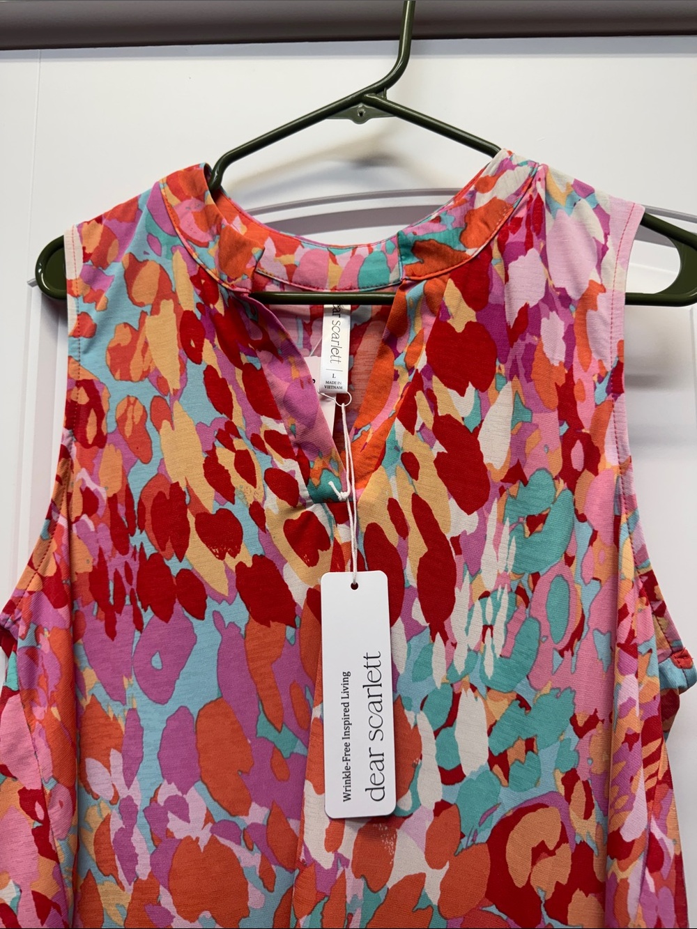 NWT Dear Scarlett Lizzy water color tank size Large - Picture 2 of 3